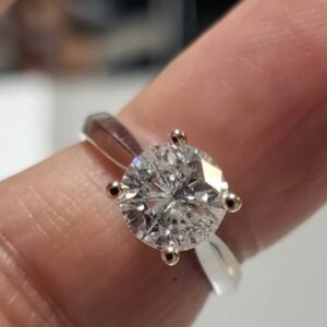 Title: 1.77 Carat G Si2 Round Diamond set in 14k White Gold Ring